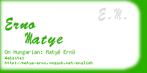 erno matye business card