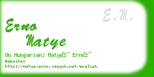 erno matye business card